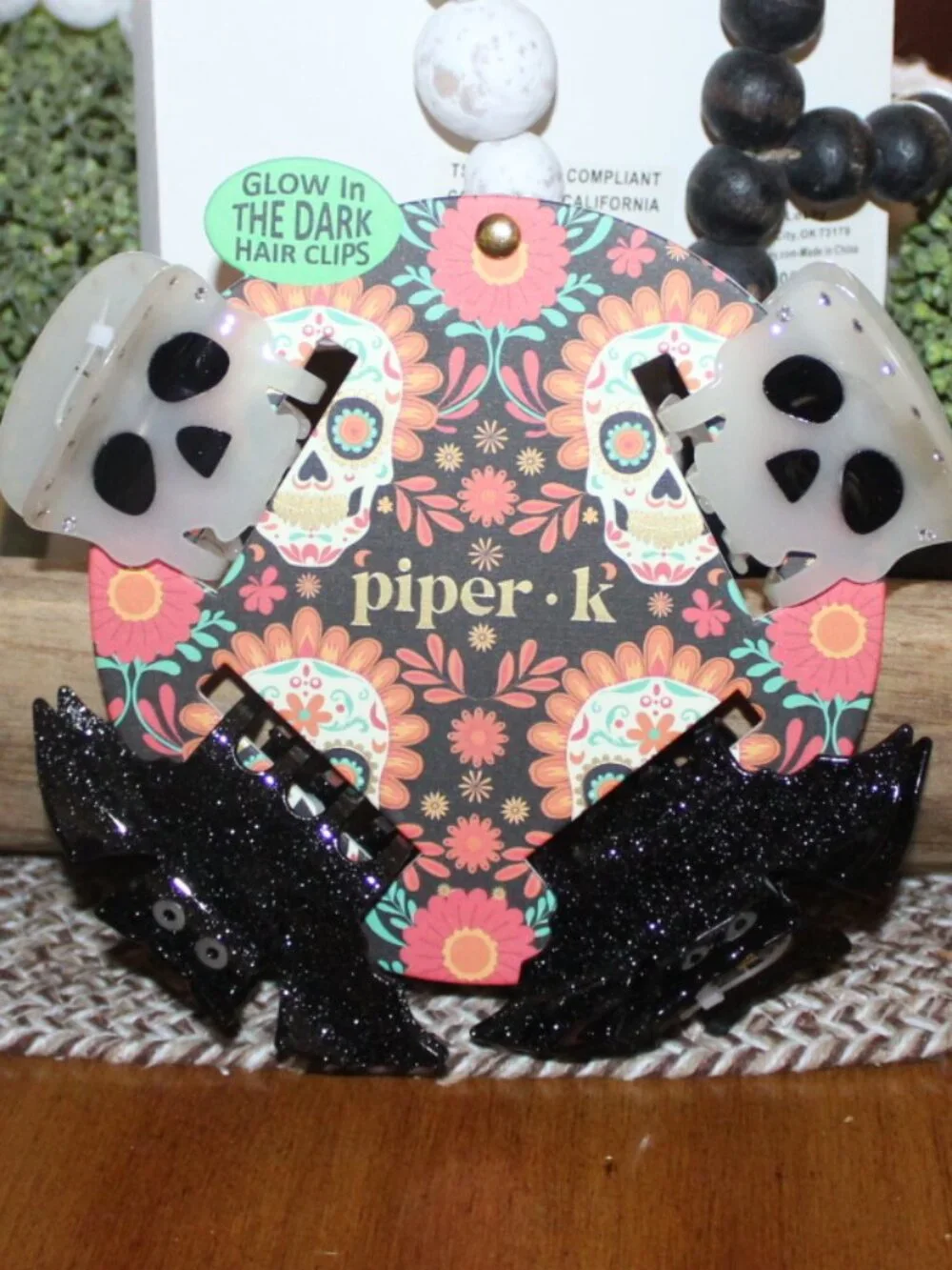 NWT Piper -K Glow in the Dark Halloween Hair clips FUN!!
